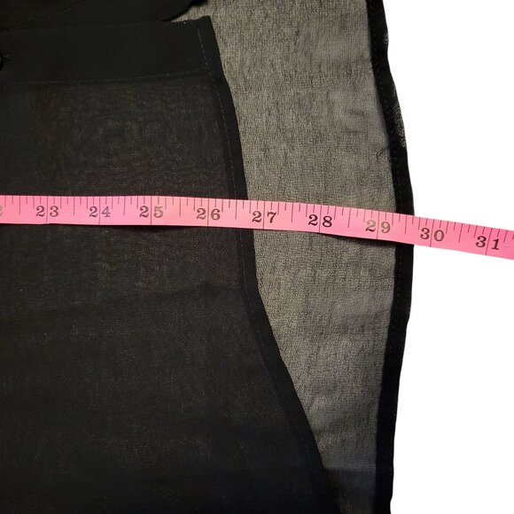 CHOCOLATE | Black Sleeveless Button Sheer Blouse - Picture 9 of 10